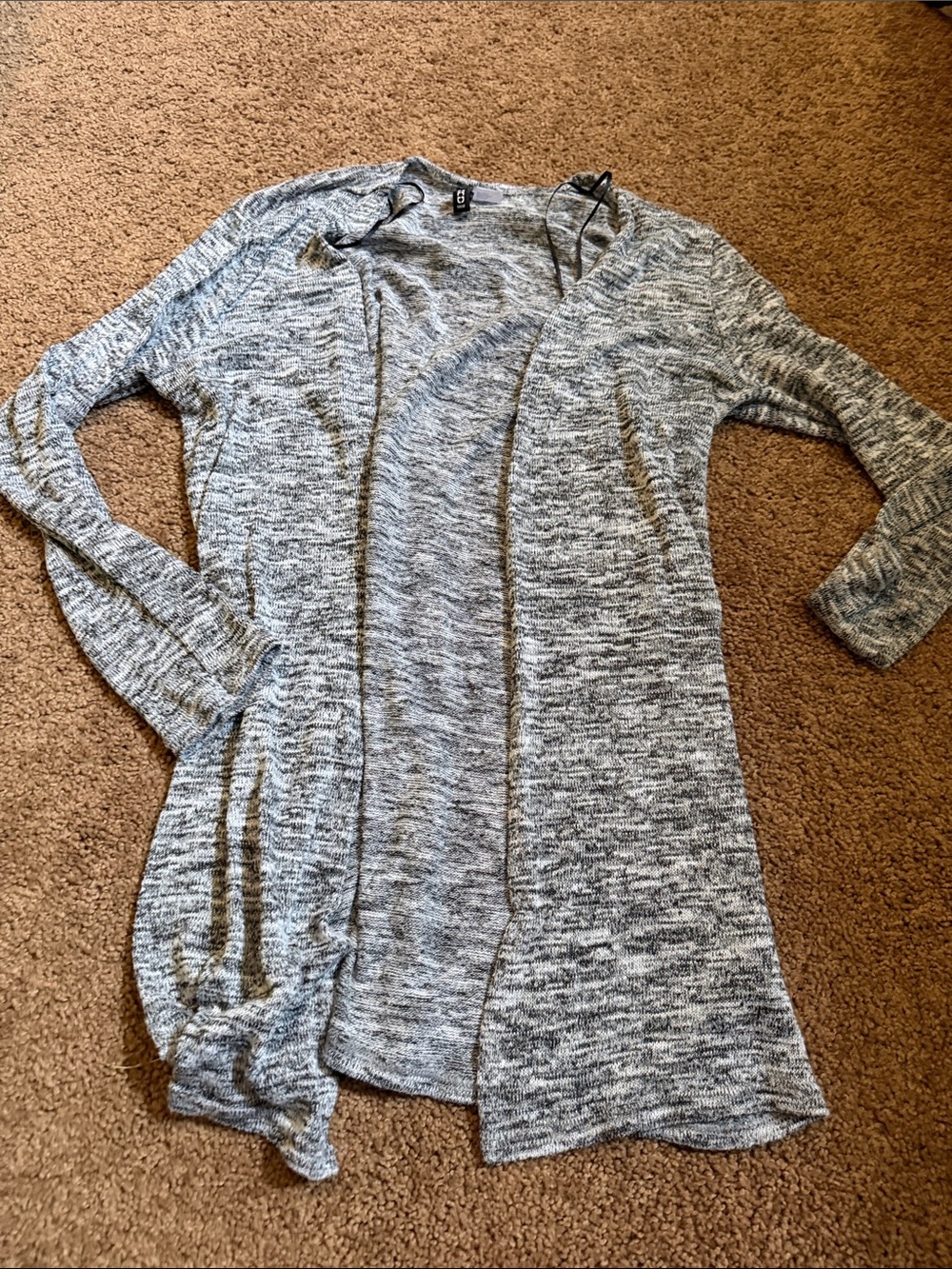 Divided Marled Gray Open-Front Women's Cardigan